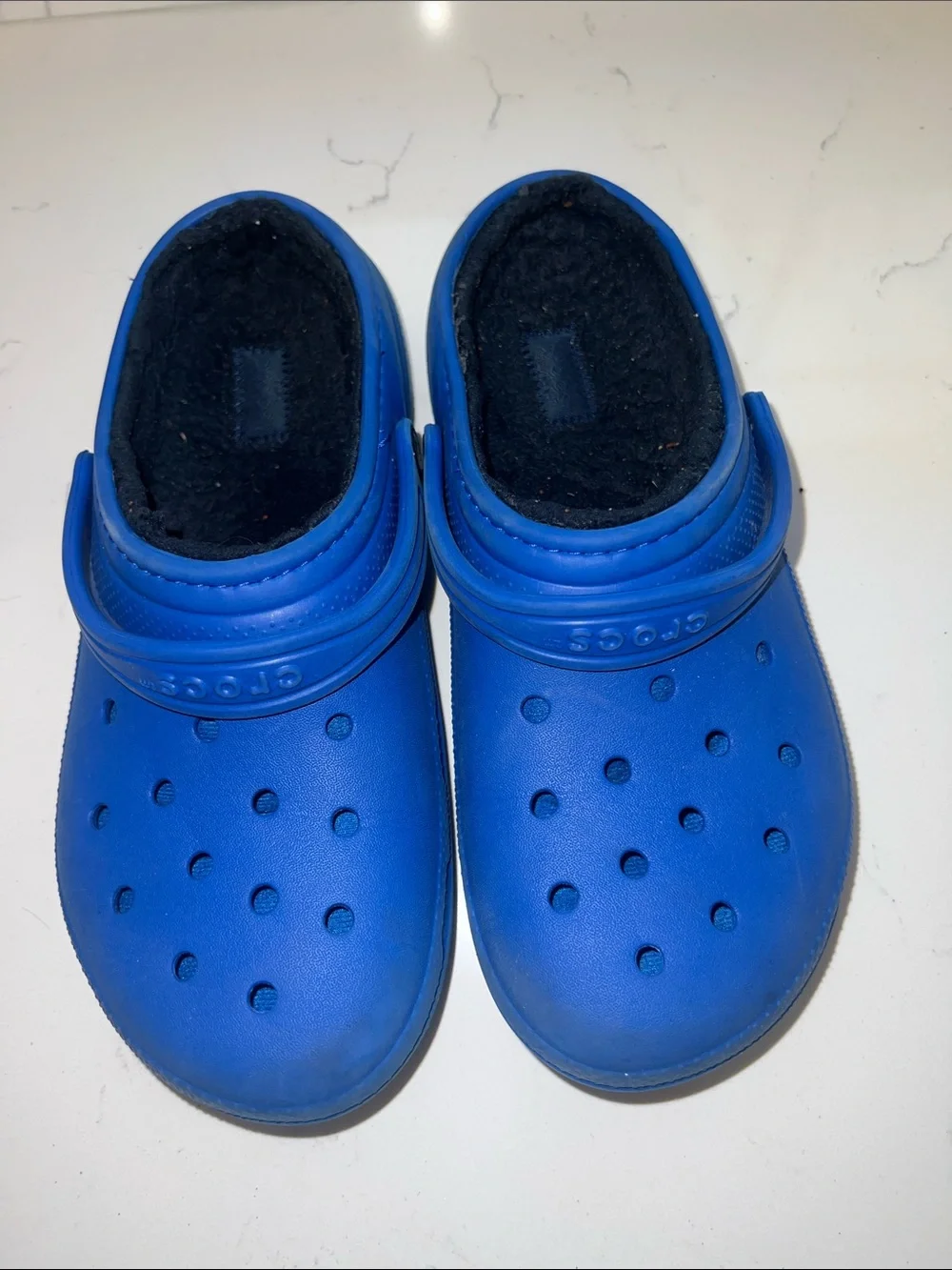 CROCS Kids Lined Clog in Bright Blue